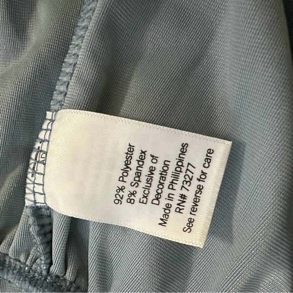 NWT LC Lauren Conrad Velvet Dress - BLUE Smocked Ruffle Women Size L - midi - Picture 10 of 12